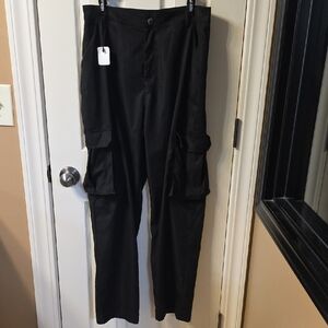 Women's Black Cargo Trousers